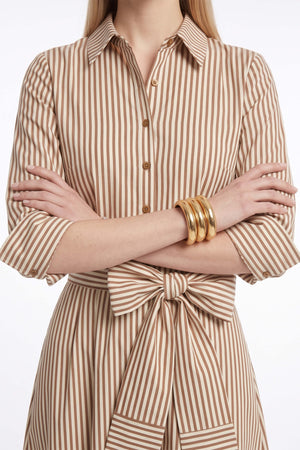 Regina Striped Belted Camisero Vestido 723108CAF - Reina Diaz