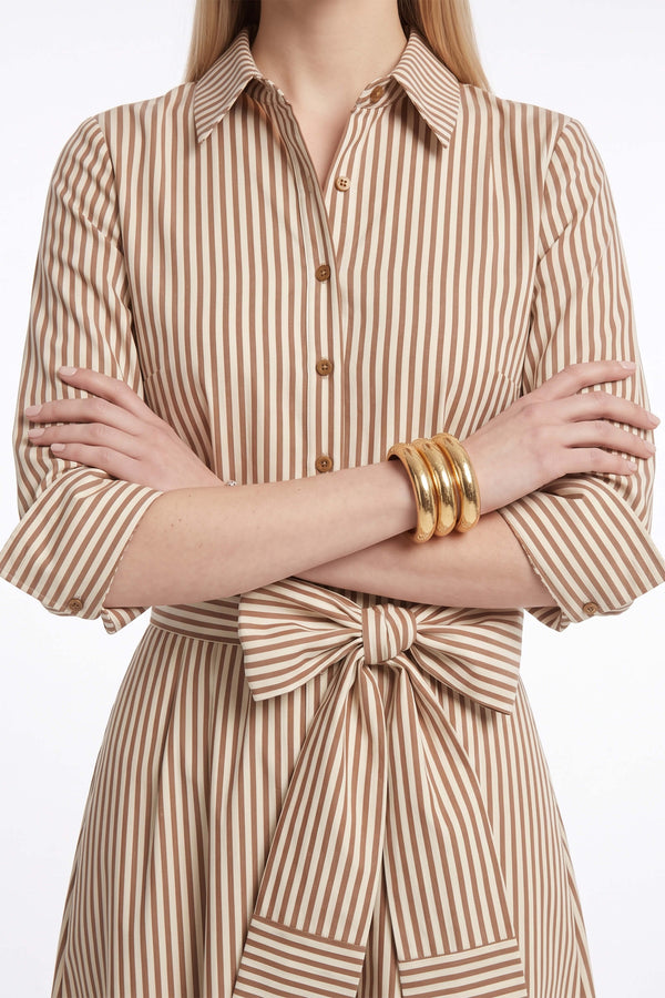 Regina Striped Belted Camisero Vestido 723108CAF - Reina Diaz