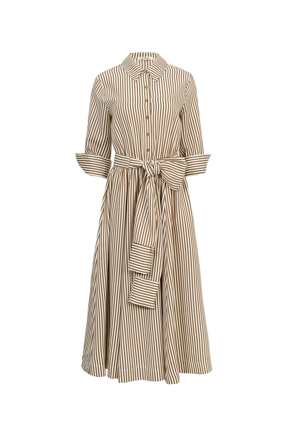 Regina Striped Belted Camisero Vestido 723108CAF - Reina Diaz
