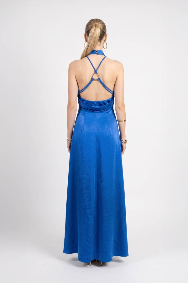Renata Halter Cowl-Neck Maxi Vestido 526261 ZAF - Reina Diaz