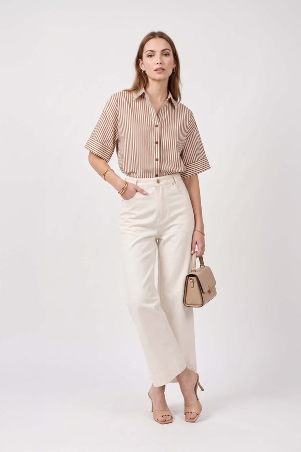 Renata High-Waist Wide-Leg Pantalón 731148 HUE - Reina Diaz