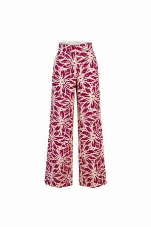 Renata Pleated High-Waist Wide-Leg Pantalón 731163 - Reina Diaz