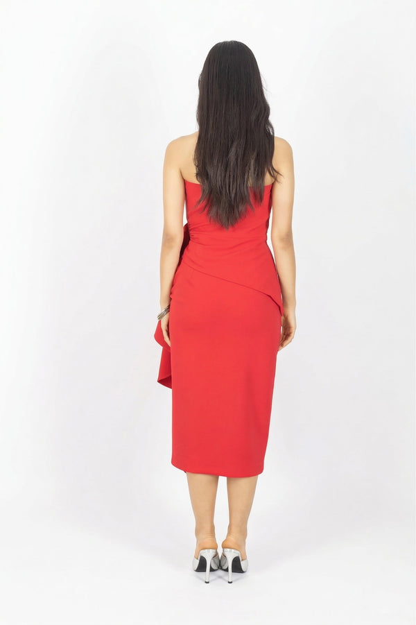 Ryleigh Strapless Midi Vestido - Reina Diaz