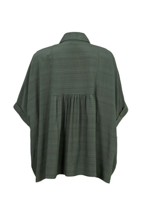 Santorini Striped Relaxed Rayon Blouse - Reina Diaz