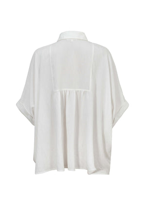 Santorini Striped Relaxed Rayon Blouse - Reina Diaz