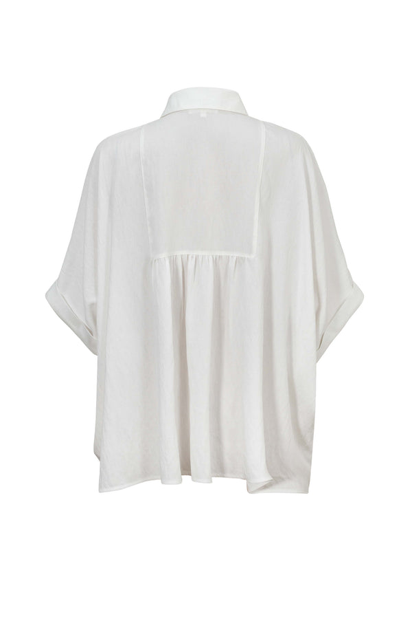 Santorini Striped Relaxed Rayon Blouse - Reina Diaz
