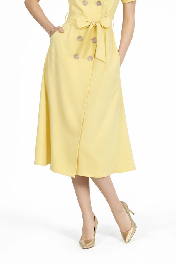 Skye Trench Midi Vestido - Reina Diaz