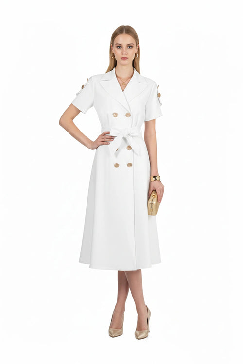 Skye Trench Midi Vestido - Reina Diaz