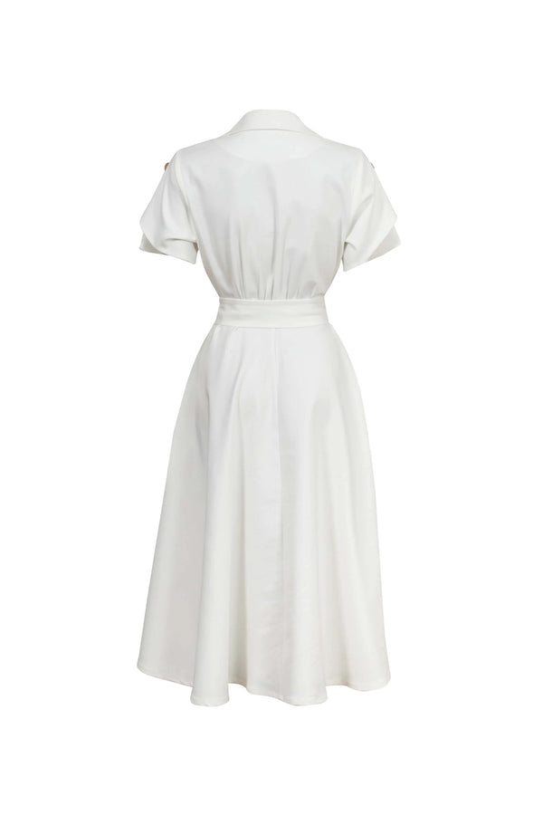 Skye Trench Midi Vestido - Reina Diaz