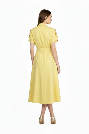 Skye Trench Midi Vestido - Reina Diaz