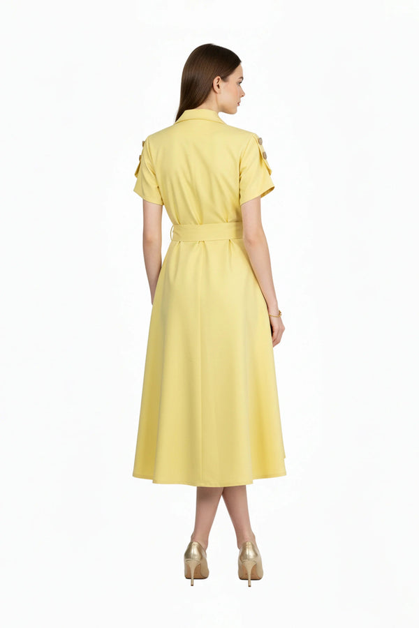 Skye Trench Midi Vestido - Reina Diaz