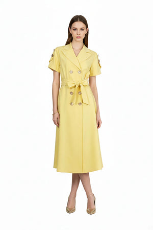 Skye Trench Midi Vestido - Reina Diaz