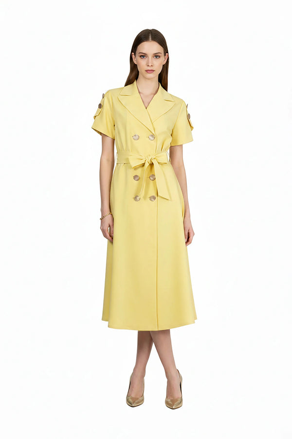 Skye Trench Midi Vestido - Reina Diaz
