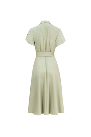 Skye Trench Midi Vestido - Reina Diaz