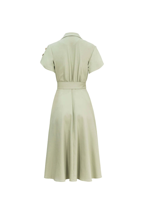 Skye Trench Midi Vestido - Reina Diaz
