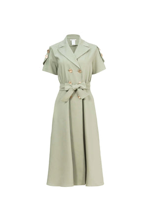 Skye Trench Midi Vestido - Reina Diaz