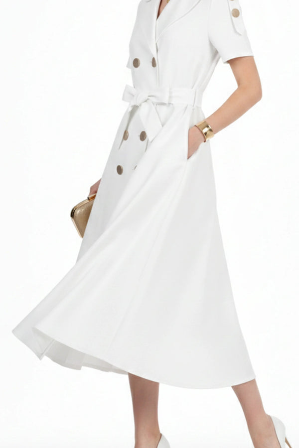 Skye Trench Midi Vestido - Reina Diaz