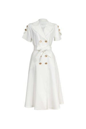 Skye Trench Midi Vestido - Reina Diaz