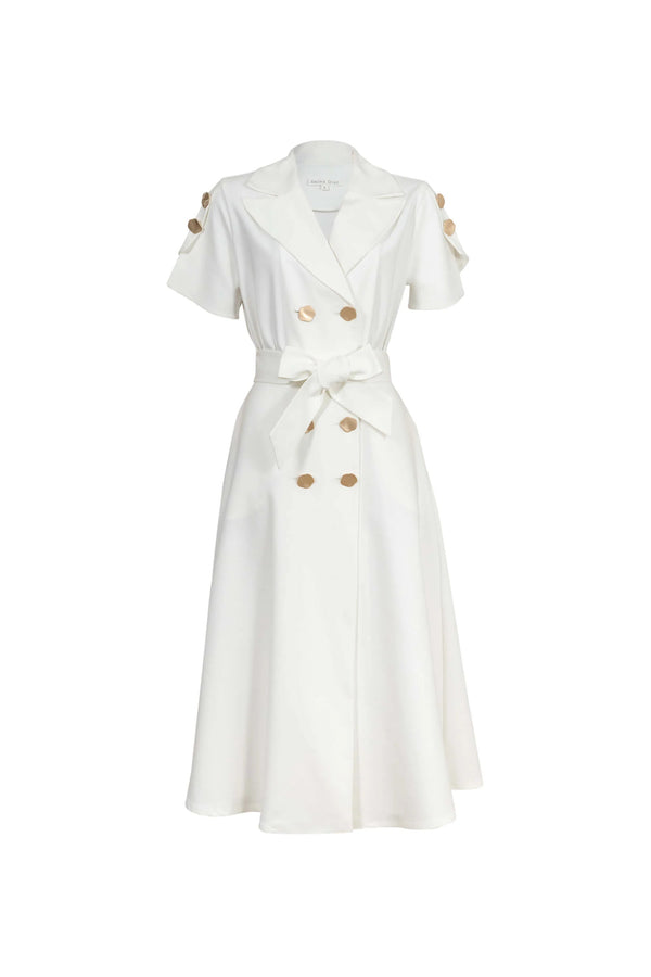 Skye Trench Midi Vestido - Reina Diaz
