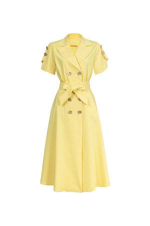 Skye Trench Midi Vestido - Reina Diaz