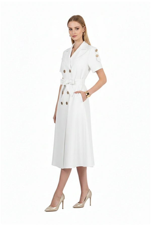 Skye Trench Midi Vestido - Reina Diaz