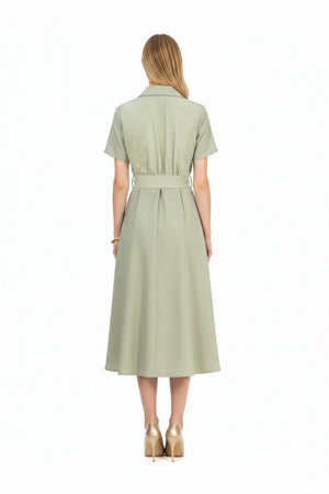 Skye Trench Midi Vestido - Reina Diaz