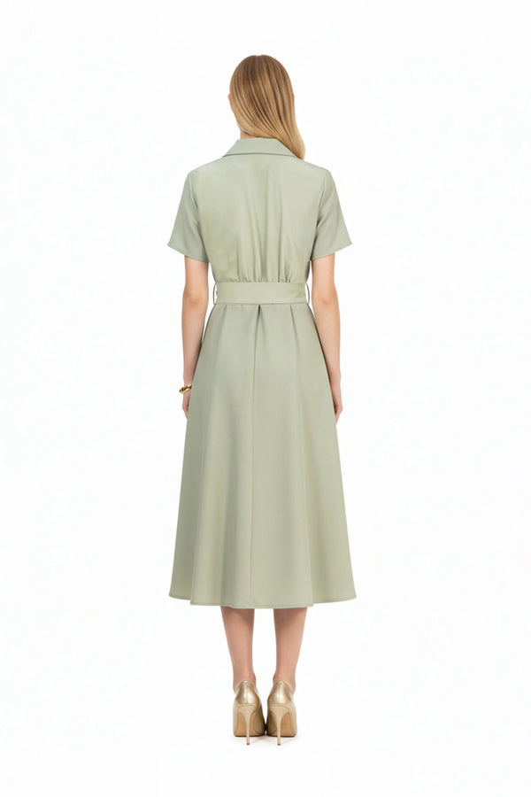 Skye Trench Midi Vestido - Reina Diaz
