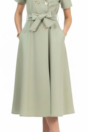 Skye Trench Midi Vestido - Reina Diaz
