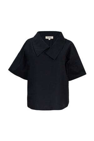 Sofia Collar-Detail Short-Sleeve Blusa 752969 - Reina Diaz