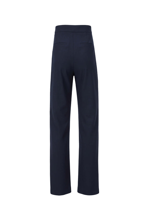 Sofia Front-Slit High-Waist Navy Pantalón 532142 MAR - Reina Diaz