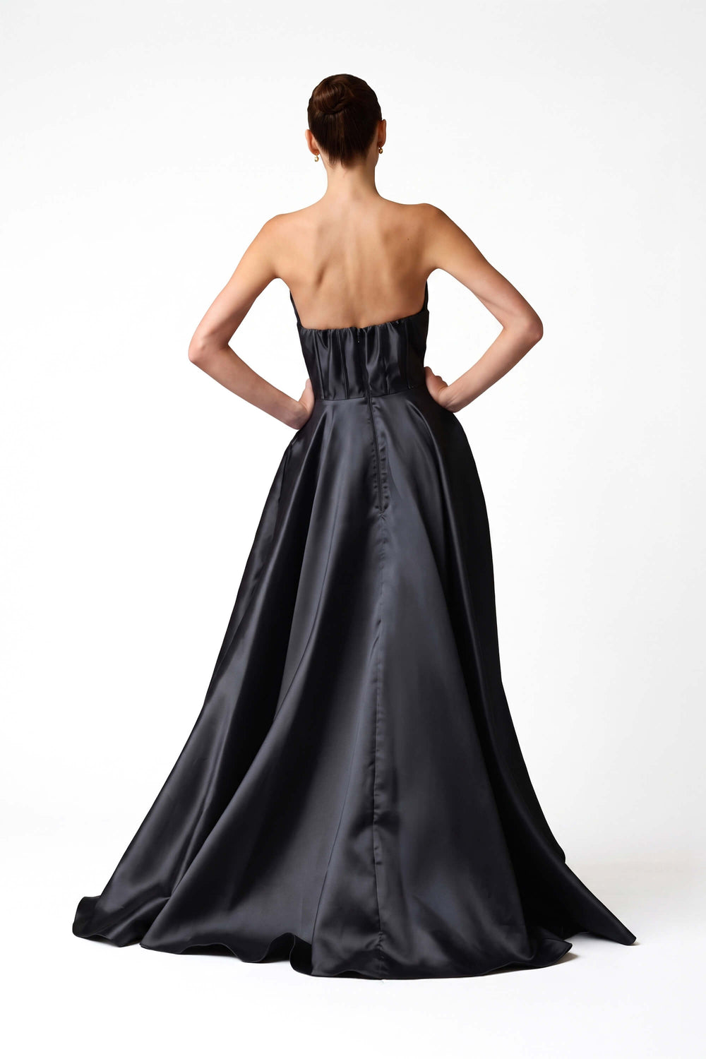 Sofía Strapless Corset Beaded Vestido 421463 NEG - Reina Diaz
