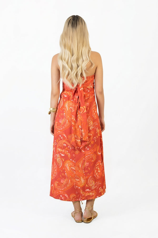Summer Strapless Slit Vestido - Reina Diaz