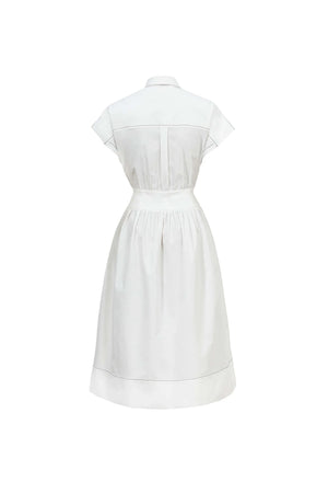 Turín Contrast Stitch Tech Midi Dress - Reina Diaz