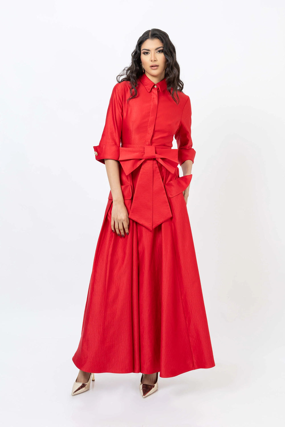 Valentina Maxi Bow Vestido - Reina Diaz