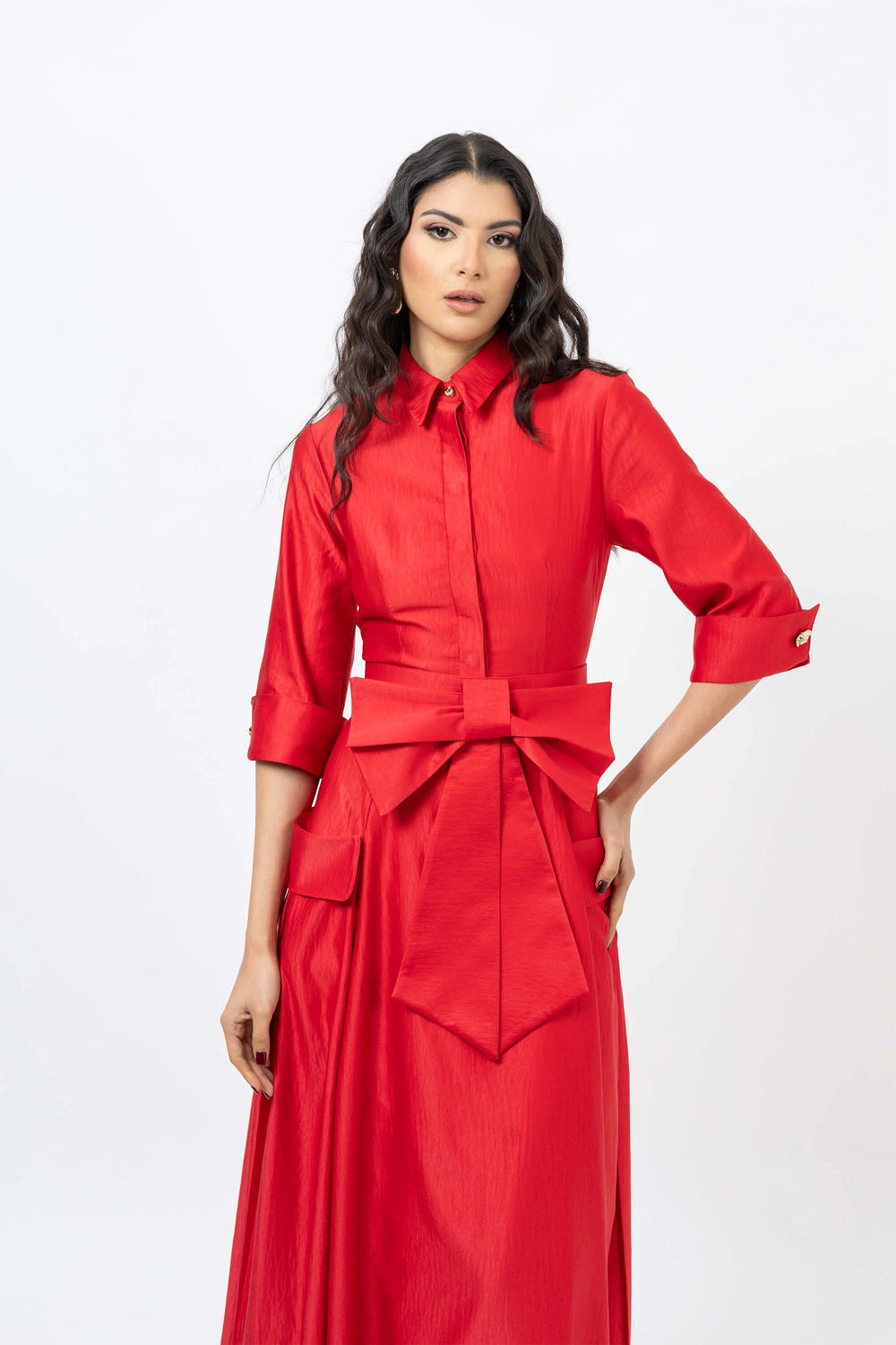 Valentina Maxi Bow Vestido - Reina Diaz