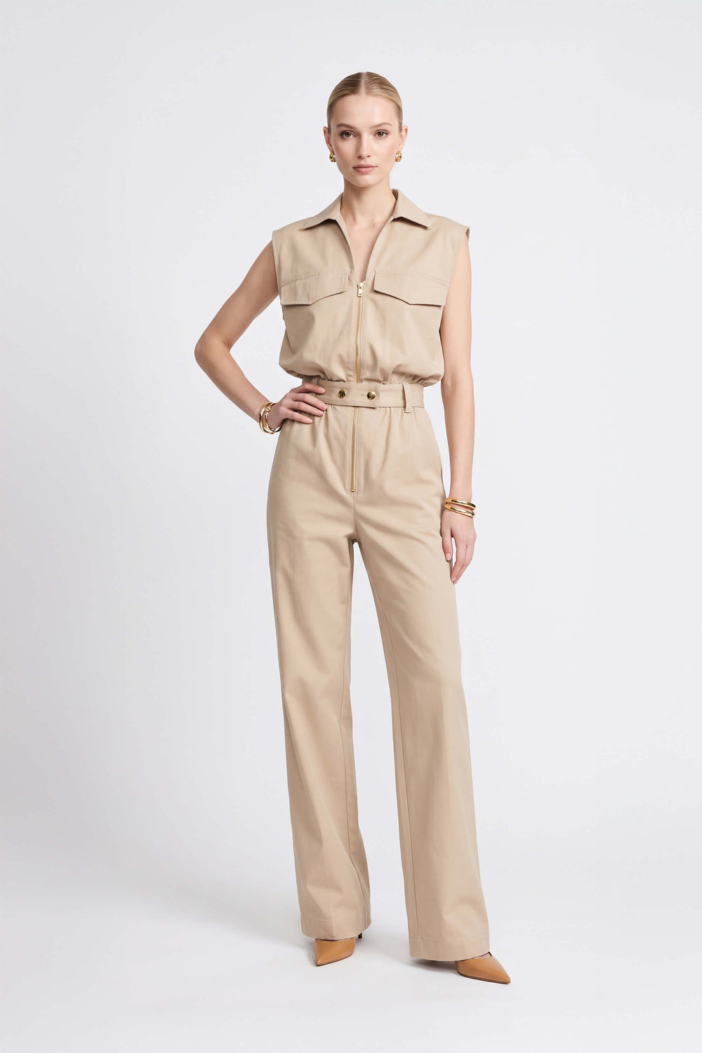 Valentina Zipper Utility Sleeveless Jumpsuit 760413 KAK - Reina Diaz
