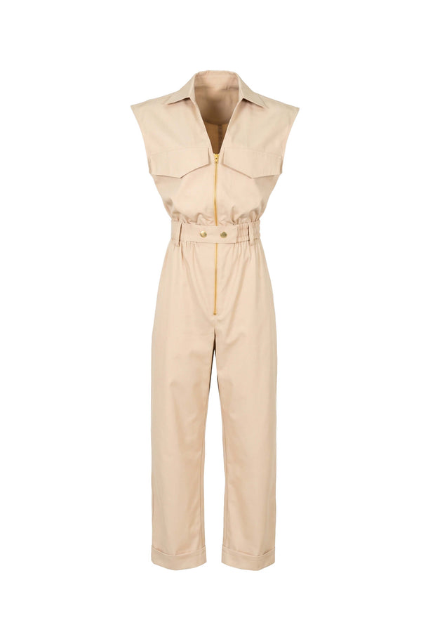 Valentina Zipper Utility Sleeveless Jumpsuit 760413 KAK - Reina Diaz