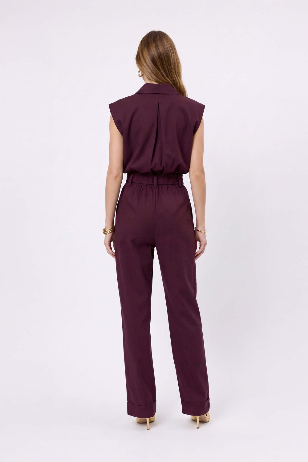 Valentina Zipper Utility Sleeveless Jumpsuit 760413 VIN - Reina Diaz