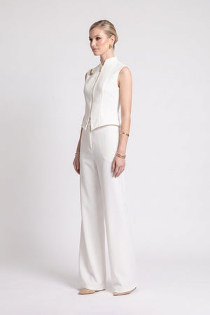 Valeria High-Neck Zipper Sleeveless Saco 501554 HUE - Reina Diaz