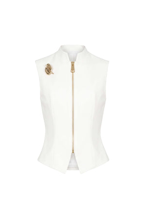 Valeria High-Neck Zipper Sleeveless Saco 501554 HUE - Reina Diaz