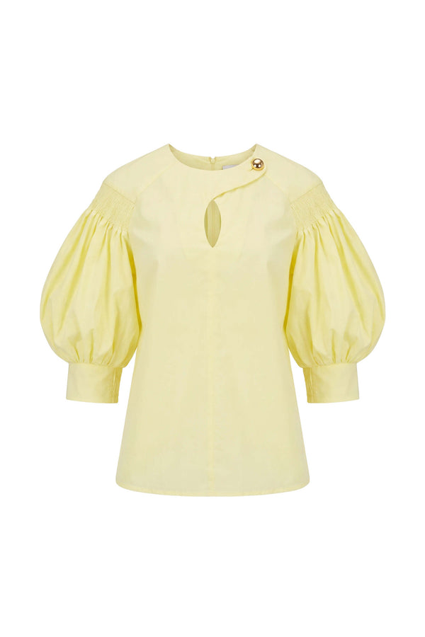 Valeria Puff Sleeve Keyhole Blusa 752981 AMA - Reina Diaz