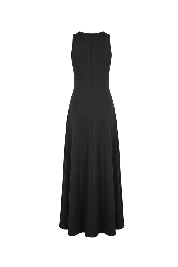 Valeria V-Neck Sleeveless Maxi Vestido 723205 NEG - Reina Diaz