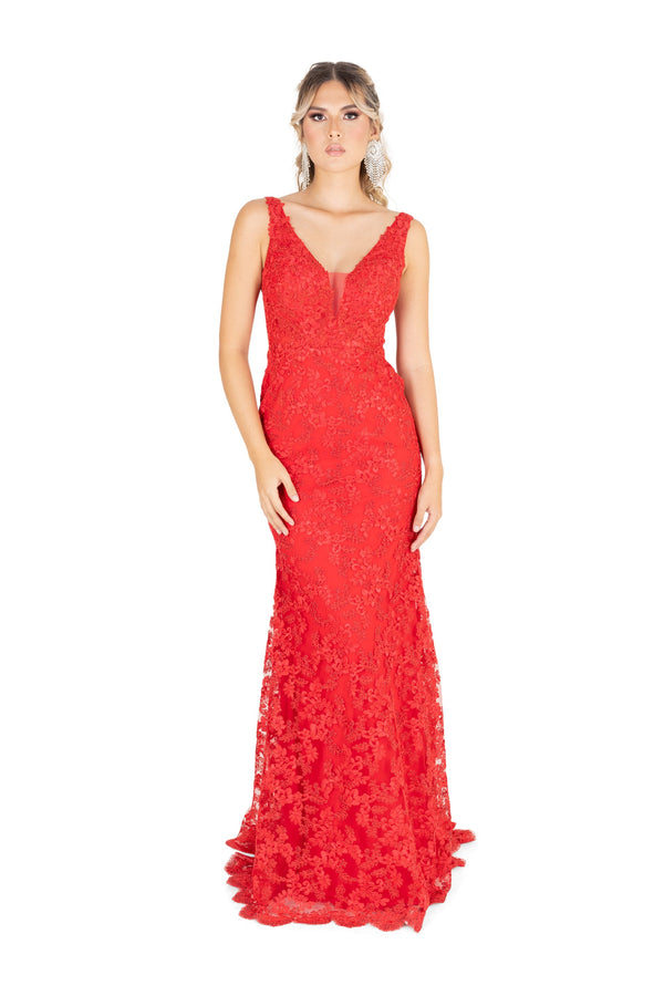 Vestido - F421145 - ROJ - Reina Diaz