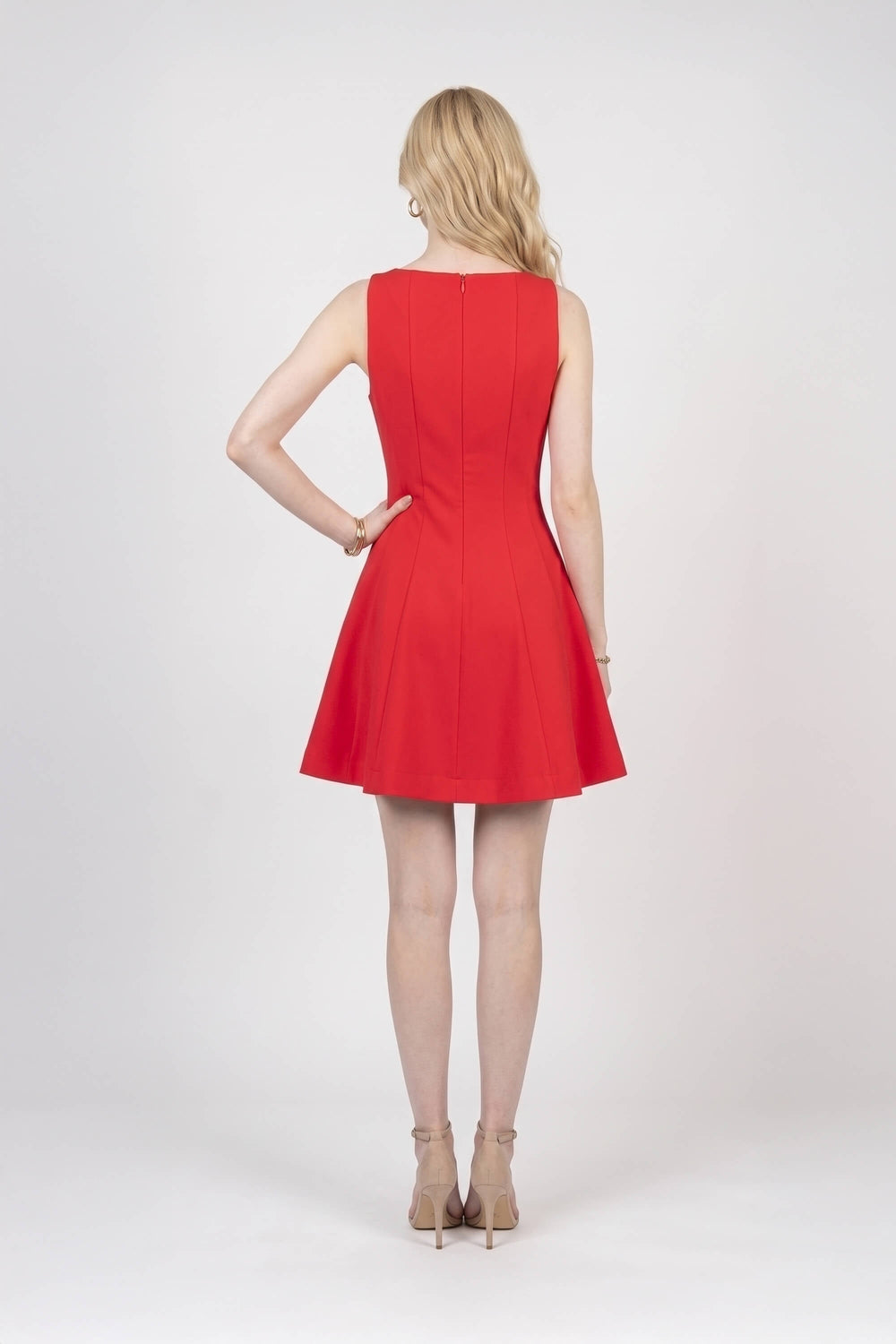 Victoria Sleeveless A-Line Mini Vestido 723175 ROJ - Reina Diaz