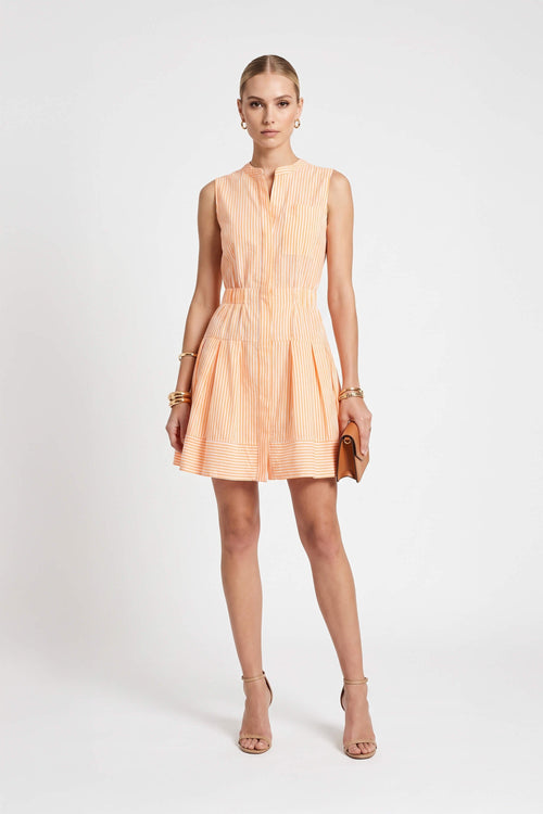 Victoria Striped Pleated Shirt Vestido 723134 NAR - Reina Diaz