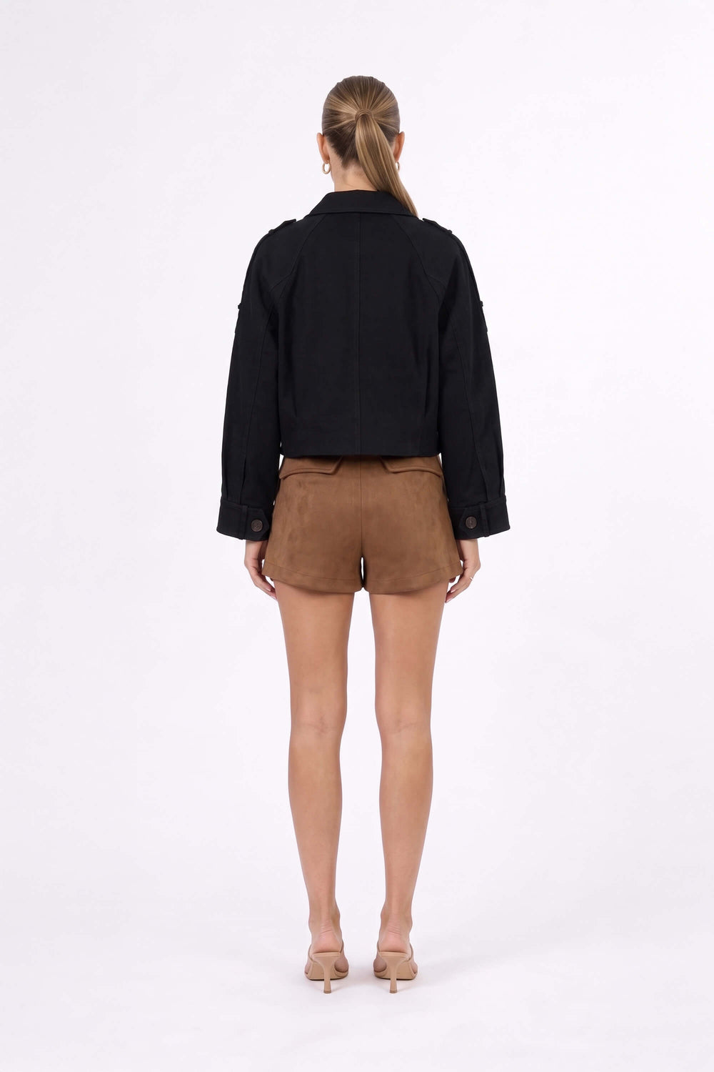 Victoria Utility Cropped Chamarra 700488 NEG - Reina Diaz