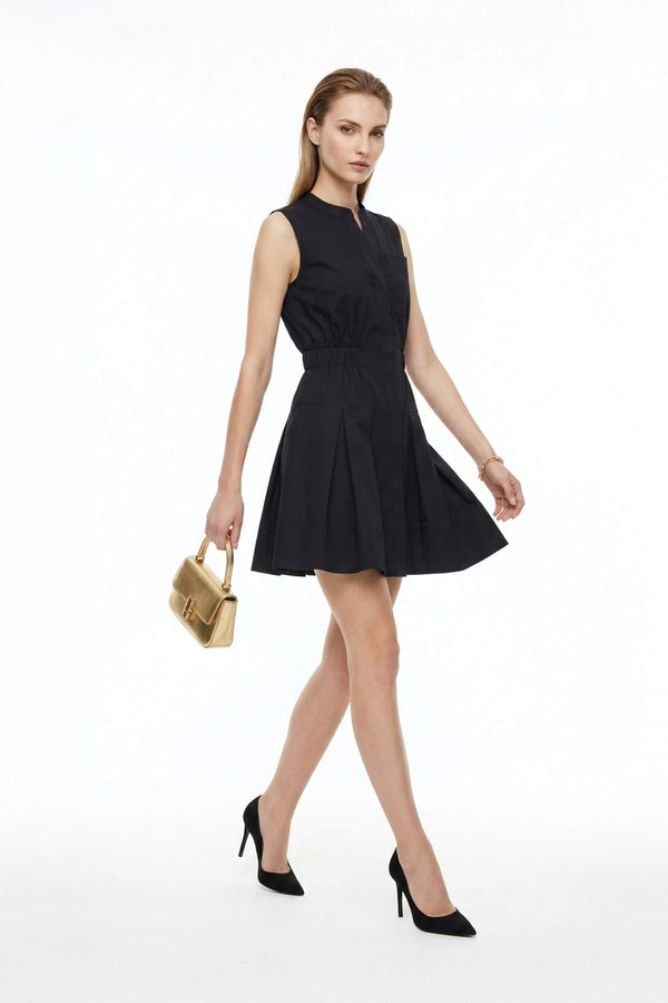 Viena Sleeveless Pleated Mini Vestido - Reina Diaz
