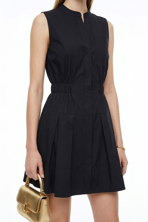 Viena Sleeveless Pleated Mini Vestido - Reina Diaz