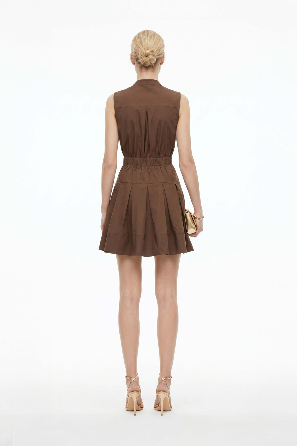 Viena Sleeveless Pleated Mini Vestido - Reina Diaz