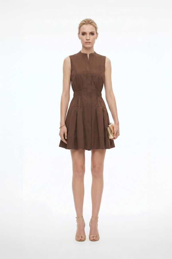 Viena Sleeveless Pleated Mini Vestido - Reina Diaz